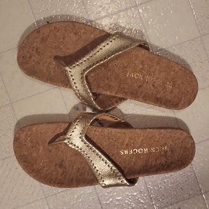 Jack Rogers gold comfort sandals